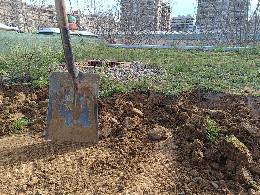 Kicking off the repairs to the green roof in the Ronda Mercè building in Lleida